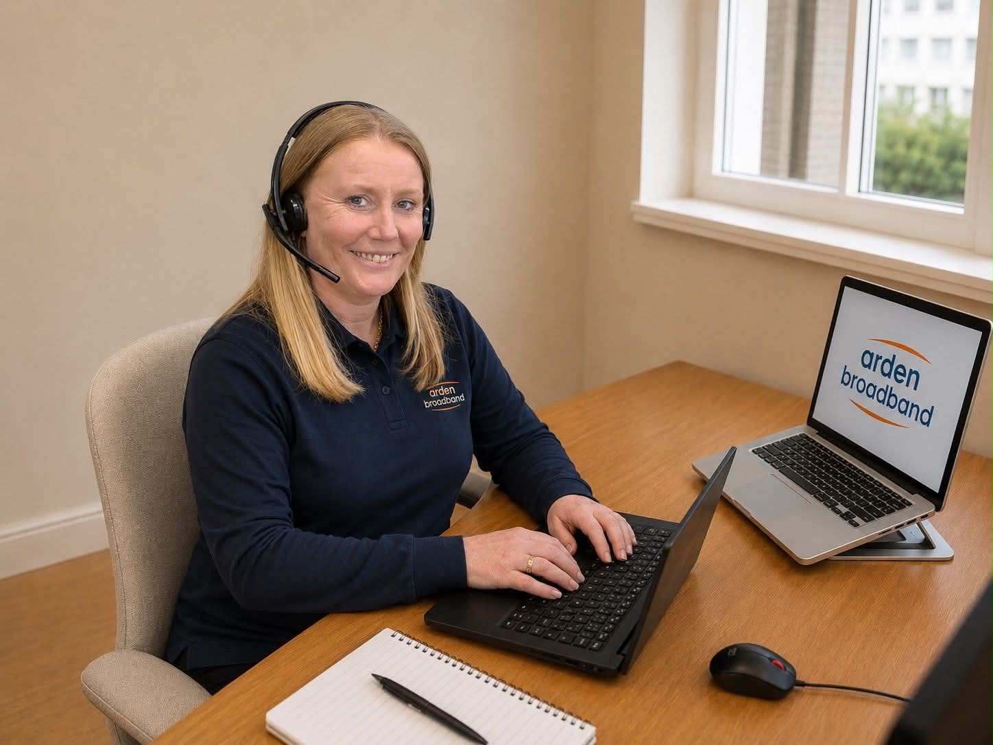 Arden Broadband support team member ready to help you choose the best broadband package