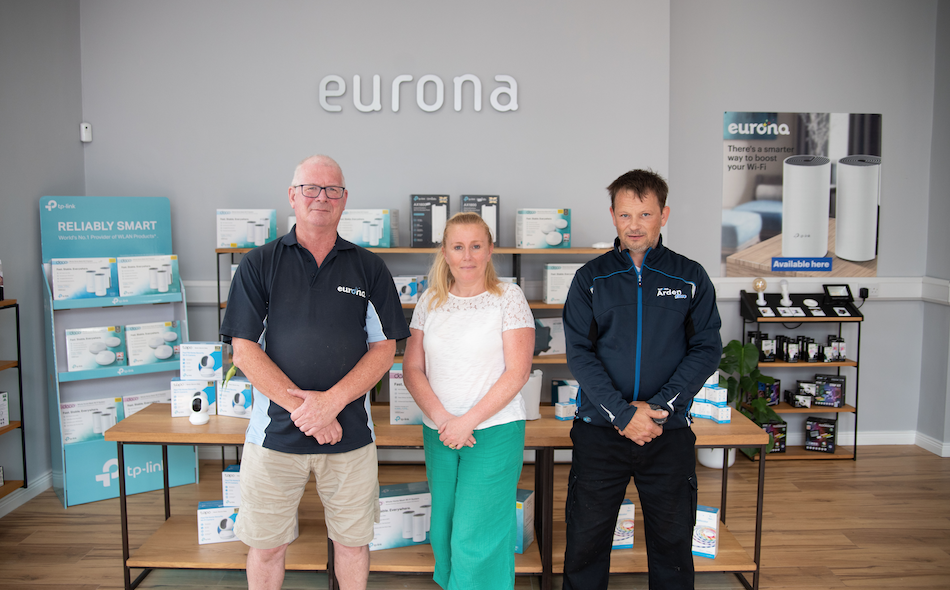 Arden Broadband team at the Roscommon showroom
